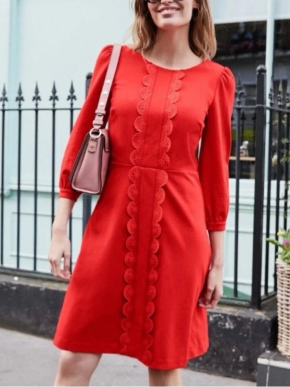 Boden red Alexandra Ponte Dress
